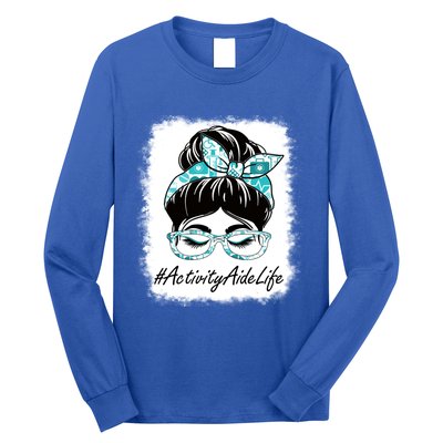 Activity Aide Messy Bun Bleached World Health Day Gift Long Sleeve Shirt