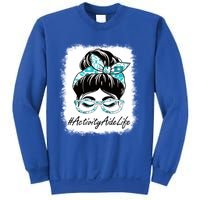 Activity Aide Messy Bun Bleached World Health Day Gift Sweatshirt