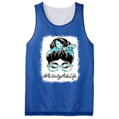 Activity Aide Messy Bun Bleached World Health Day Gift Mesh Reversible Basketball Jersey Tank