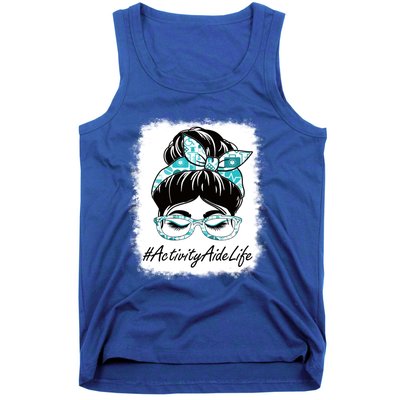 Activity Aide Messy Bun Bleached World Health Day Gift Tank Top