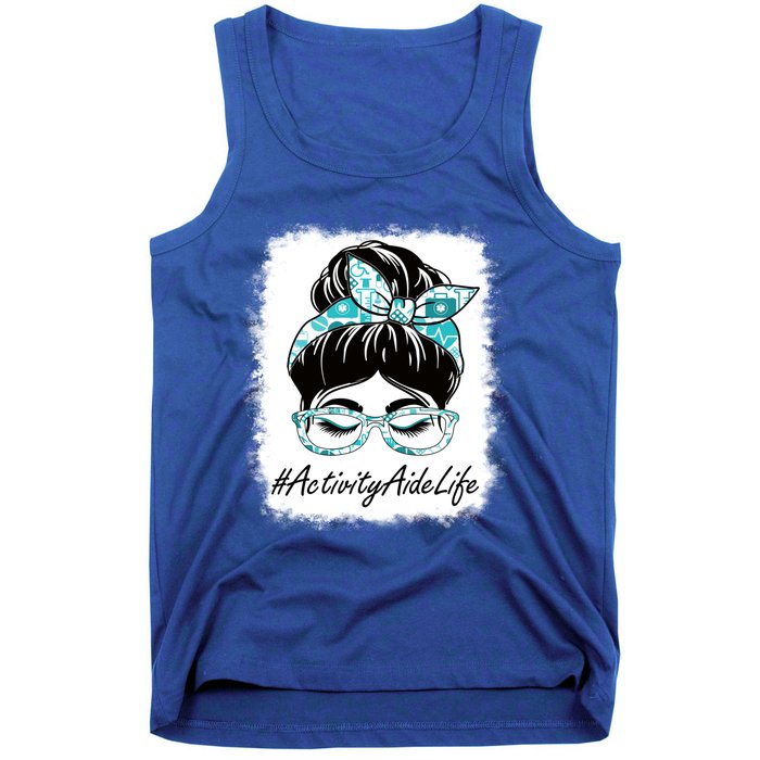 Activity Aide Messy Bun Bleached World Health Day Gift Tank Top