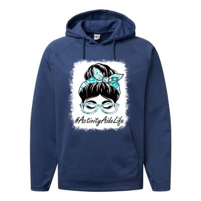 Activity Aide Messy Bun Bleached World Health Day Gift Performance Fleece Hoodie