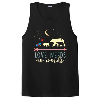 Autism Awareness Mama Bear Love Needs No Words Cute Gift PosiCharge Competitor Tank