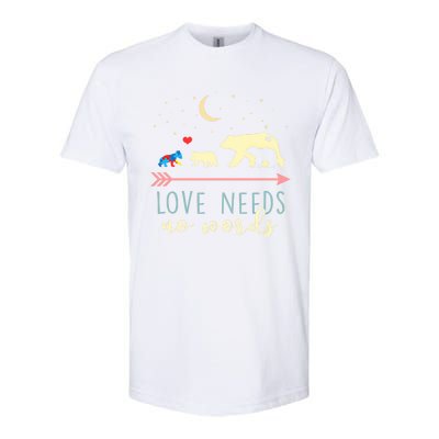 Autism Awareness Mama Bear Love Needs No Words Cute Gift Softstyle® CVC T-Shirt