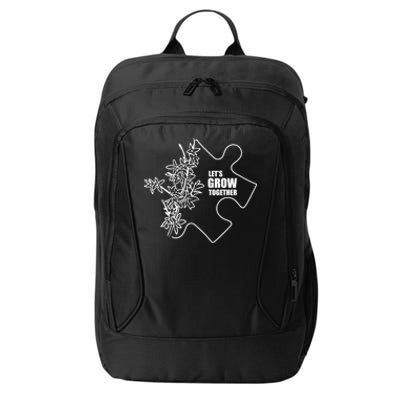 Autistic Awareness Month Let's Grow Together Autism Day Gift City Backpack