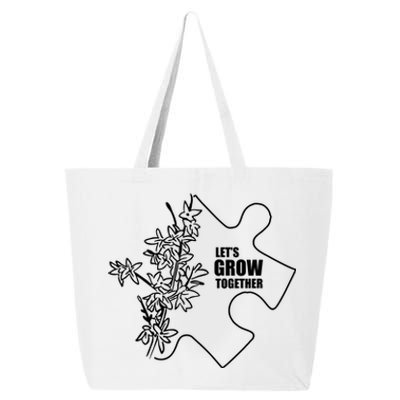 Autistic Awareness Month Let's Grow Together Autism Day Gift 25L Jumbo Tote