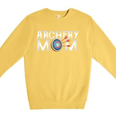 Archery Archer Mom Target Proud Parent Bow Arrow Gift Premium Crewneck Sweatshirt