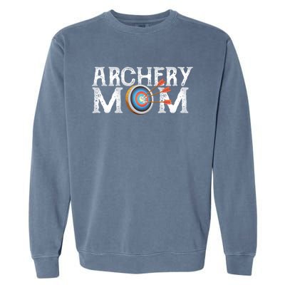 Archery Archer Mom Target Proud Parent Bow Arrow Gift Garment-Dyed Sweatshirt