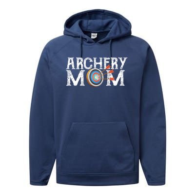 Archery Archer Mom Target Proud Parent Bow Arrow Gift Performance Fleece Hoodie