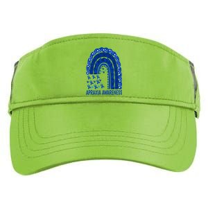 Apraxia Awareness Month Wear A Blue Ribbon In May Rainbow Gift Adult Drive Performance Visor