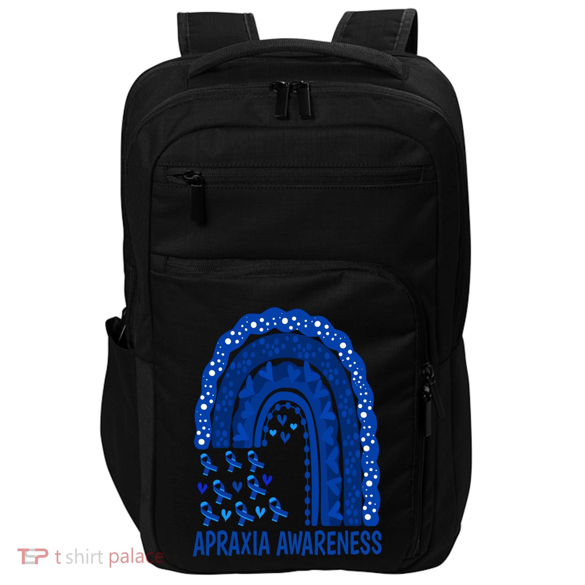 Apraxia Awareness Month Wear A Blue Ribbon In May Rainbow Gift Impact Tech Backpack