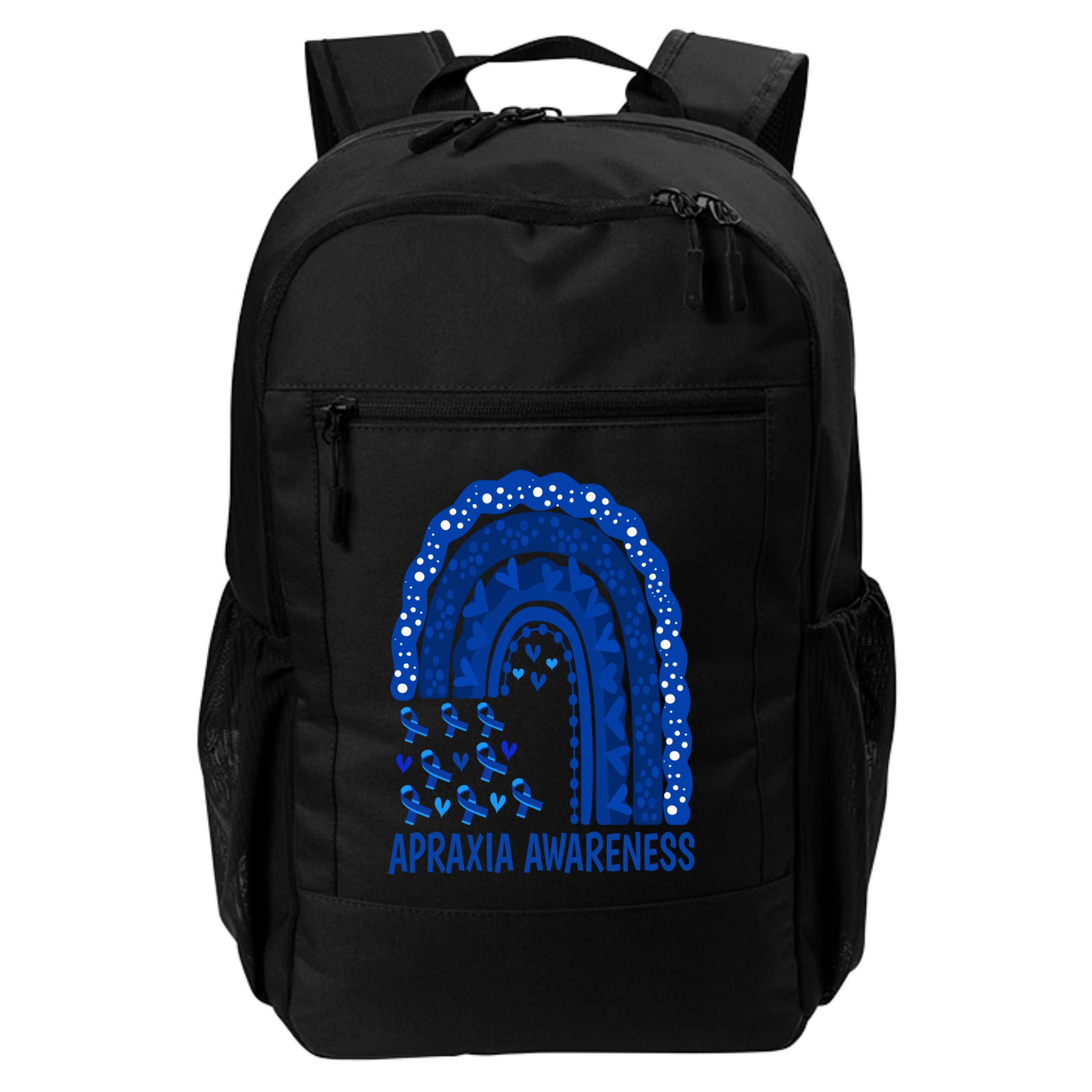 Apraxia Awareness Month Wear A Blue Ribbon In May Rainbow Gift Backpack