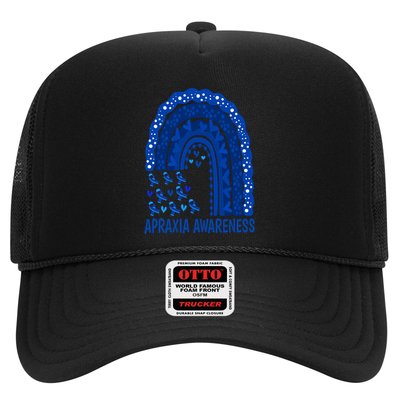 Apraxia Awareness Month Wear A Blue Ribbon In May Rainbow Gift Trucker Hat