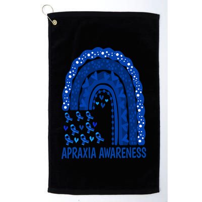 Apraxia Awareness Month Wear A Blue Ribbon In May Rainbow Gift Golf Towel