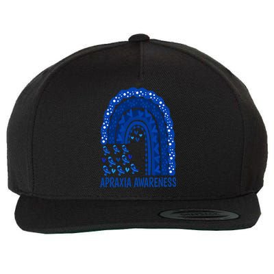 Apraxia Awareness Month Wear A Blue Ribbon In May Rainbow Gift Wool Snapback Cap