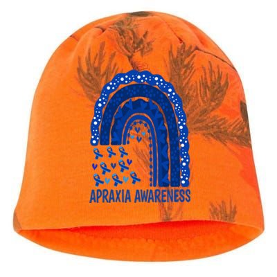 Apraxia Awareness Month Wear A Blue Ribbon In May Rainbow Gift Kati - Camo Knit Beanie