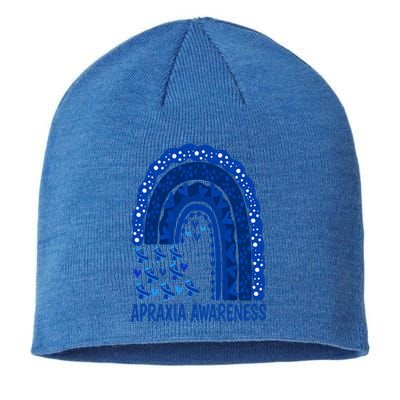 Apraxia Awareness Month Wear A Blue Ribbon In May Rainbow Gift Sustainable Beanie