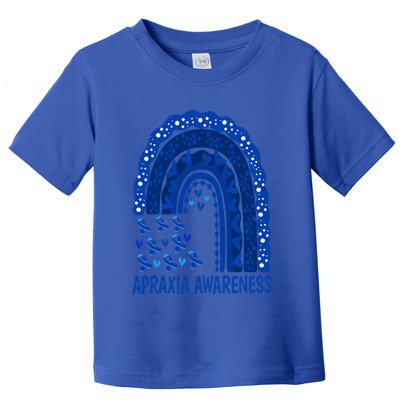 Apraxia Awareness Month Wear A Blue Ribbon In May Rainbow Gift Toddler T-Shirt