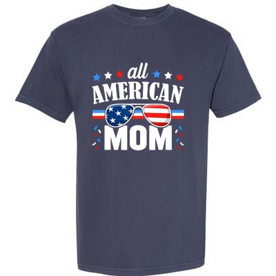 All American Mom 4th of July USA Family Matching Outfit Garment-Dyed Heavyweight T-Shirt