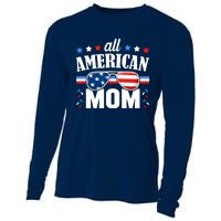 All American Mom 4th of July USA Family Matching Outfit Cooling Performance Long Sleeve Crew