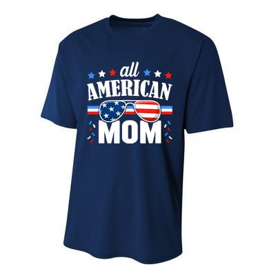 All American Mom 4th of July USA Family Matching Outfit Performance Sprint T-Shirt