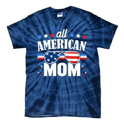 All American Mom 4th of July USA Family Matching Outfit Tie-Dye T-Shirt