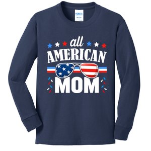 All American Mom 4th of July USA Family Matching Outfit Kids Long Sleeve Shirt