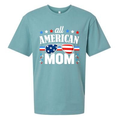 All American Mom 4th of July USA Family Matching Outfit Sueded Cloud Jersey T-Shirt