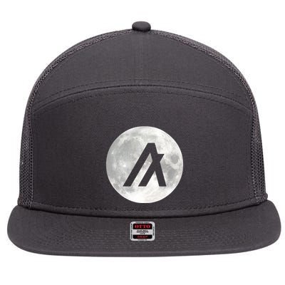 Algorand Algo Moon Crypto 7 Panel Mesh Trucker Snapback Hat
