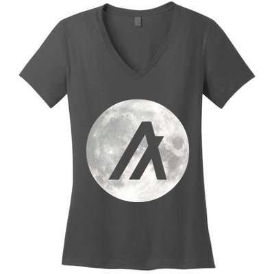 Algorand Algo Moon Crypto Women's V-Neck T-Shirt