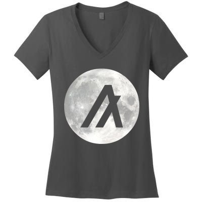 Algorand Algo Moon Crypto Women's V-Neck T-Shirt