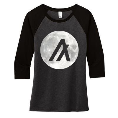 Algorand Algo Moon Crypto Women's Tri-Blend 3/4-Sleeve Raglan Shirt