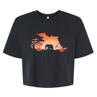 Africa Animal Map Safari African Animals Bella+Canvas Jersey Crop Tee