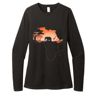 Africa Animal Map Safari African Animals Womens CVC Long Sleeve Shirt