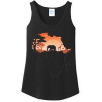 Africa Animal Map Safari African Animals Ladies Essential Tank