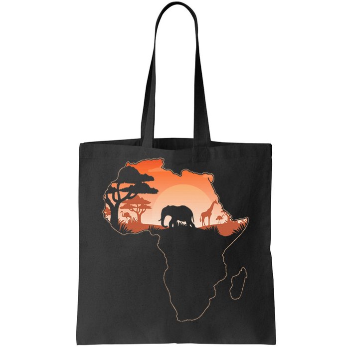 Africa Animal Map Safari African Animals Tote Bag