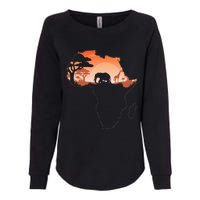 Africa Animal Map Safari African Animals Womens California Wash Sweatshirt