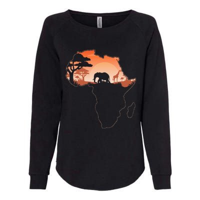 Africa Animal Map Safari African Animals Womens California Wash Sweatshirt