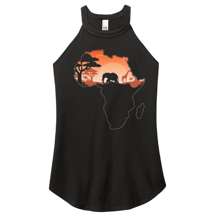 Africa Animal Map Safari African Animals Women's Perfect Tri Rocker Tank