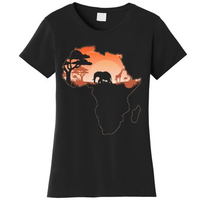 Africa Animal Map Safari African Animals Women's T-Shirt