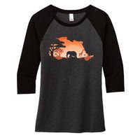 Africa Animal Map Safari African Animals Women's Tri-Blend 3/4-Sleeve Raglan Shirt