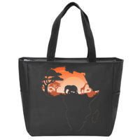 Africa Animal Map Safari African Animals Zip Tote Bag