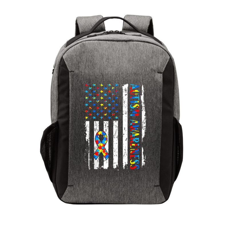 Autism Awareness Mom Dad USA flag Autistic Awareness Autism Vector Backpack