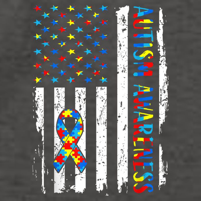 Autism Awareness Mom Dad USA flag Autistic Awareness Autism Vector Backpack