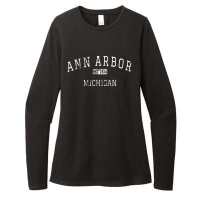 Ann Arbor Michigan MI Vintage Womens CVC Long Sleeve Shirt