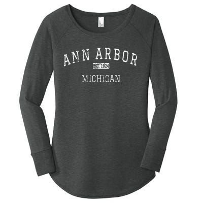 Ann Arbor Michigan MI Vintage Women's Perfect Tri Tunic Long Sleeve Shirt