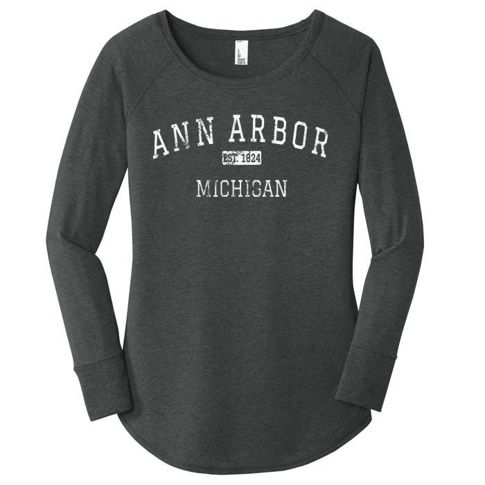 Ann Arbor Michigan MI Vintage Women's Perfect Tri Tunic Long Sleeve Shirt