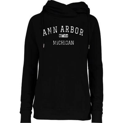 Ann Arbor Michigan MI Vintage Womens Funnel Neck Pullover Hood