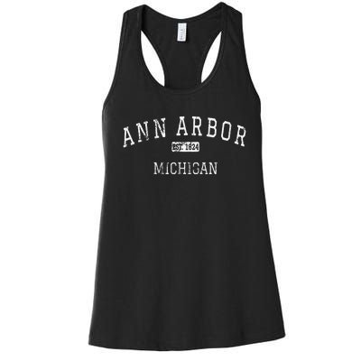 Ann Arbor Michigan MI Vintage Women's Racerback Tank