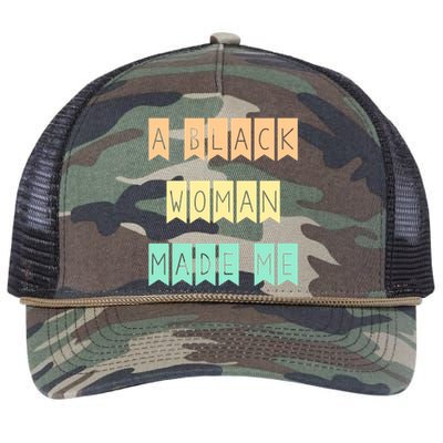 African American Mom A Black Made Me Strong Meaningful Gift Retro Rope Trucker Hat Cap